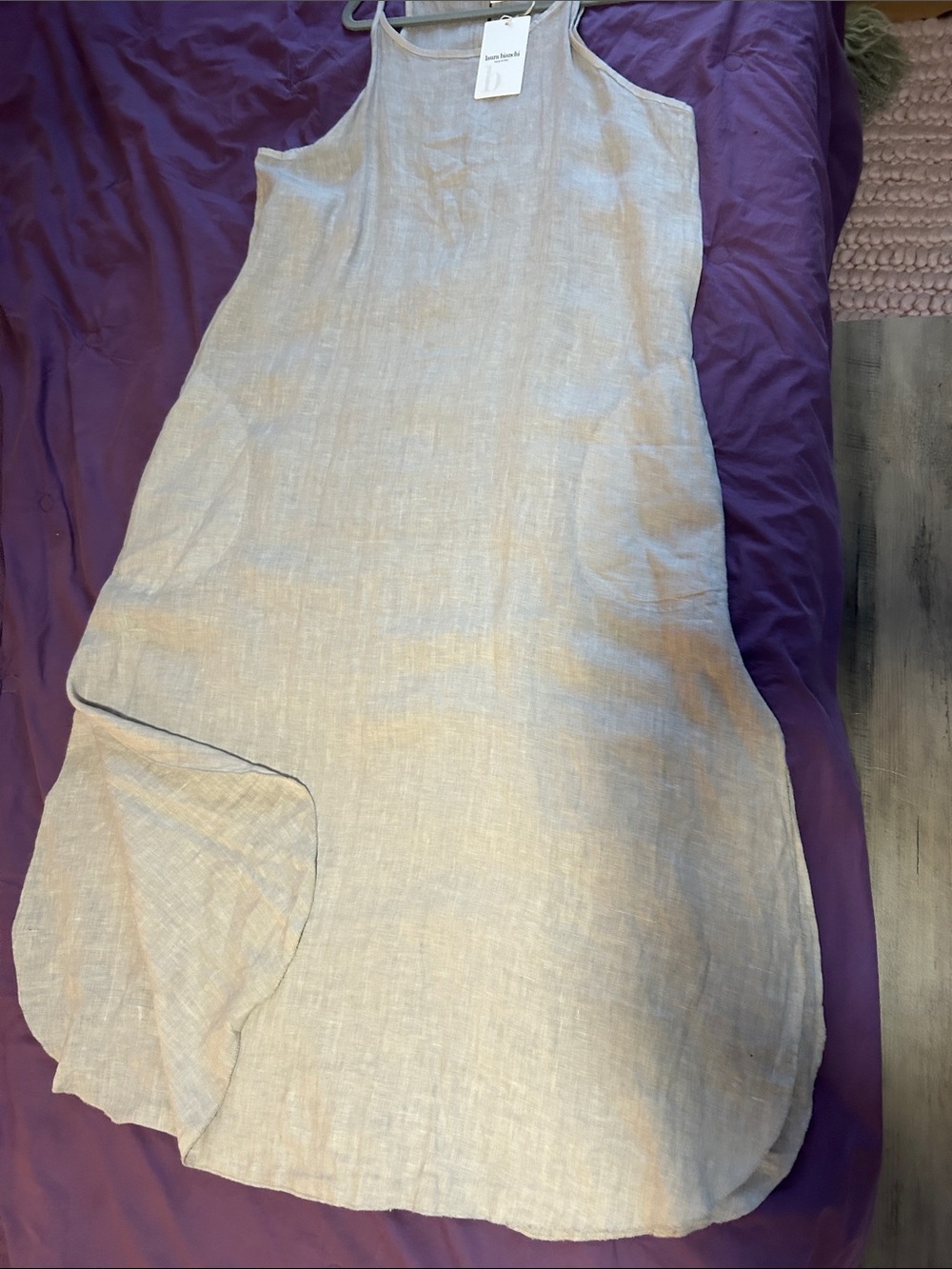 Light Beige Linen Maxi Dress - Sleeveless Summer Slip Dress